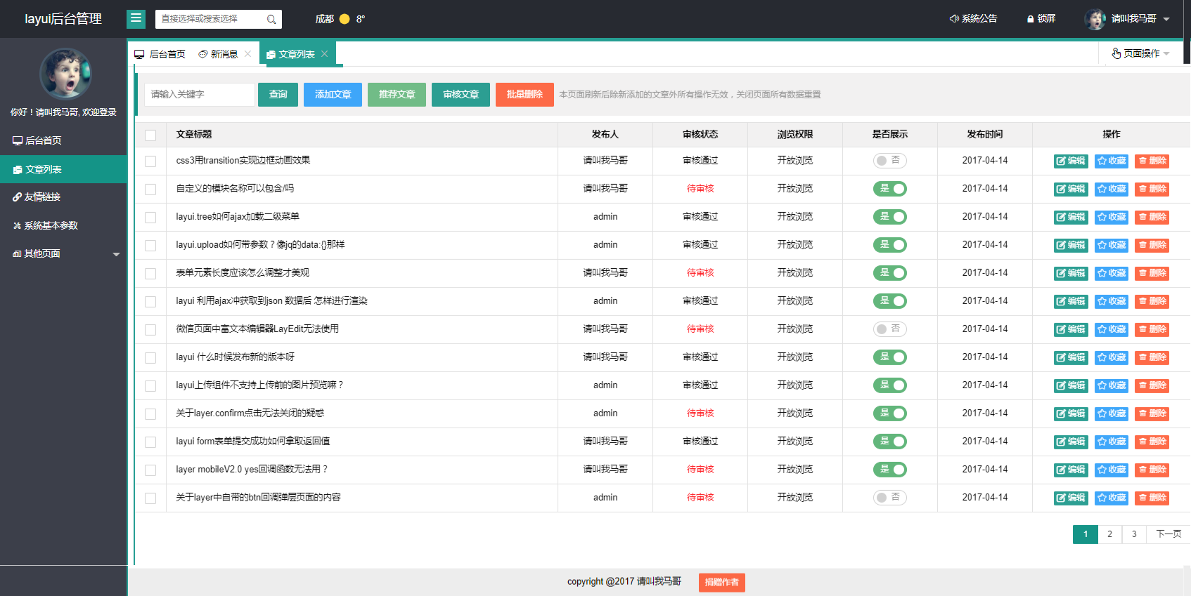 layui 通用后台管理模版（结合工具打开）--0022 预览