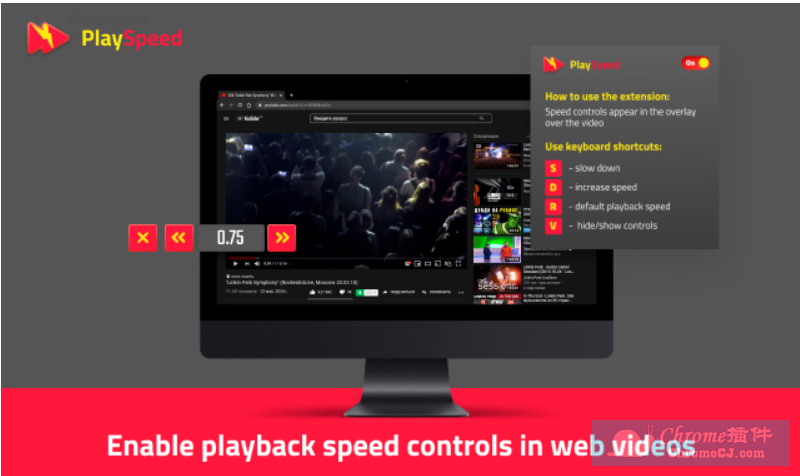 chrome 插件之 HTML5 视频倍速播放插件 -Playspeed