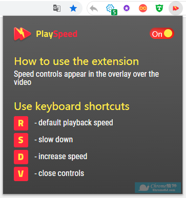 chrome 插件之 HTML5 视频倍速播放插件 -Playspeed