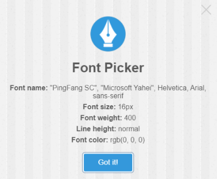 Chrome 网页字体识别工具插件 -Font Picker
