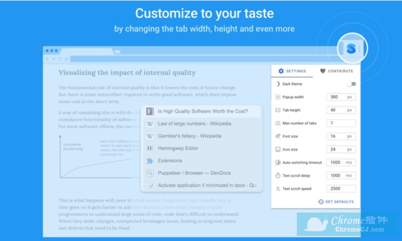 Popup Tab Switcher - 快速切换网页标签插件