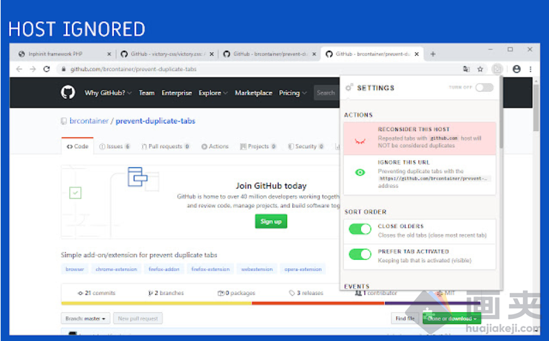 阻止重复标签页打开的 Chrome 插件 Prevent Duplicate Tabs