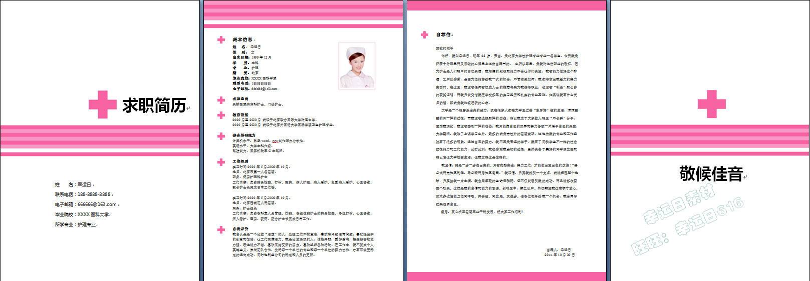 医护简历模板 50 套