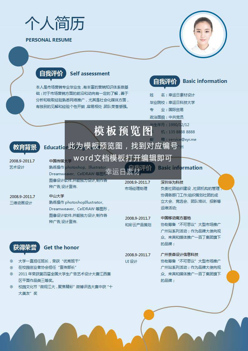 单页简历 150 页模板下载