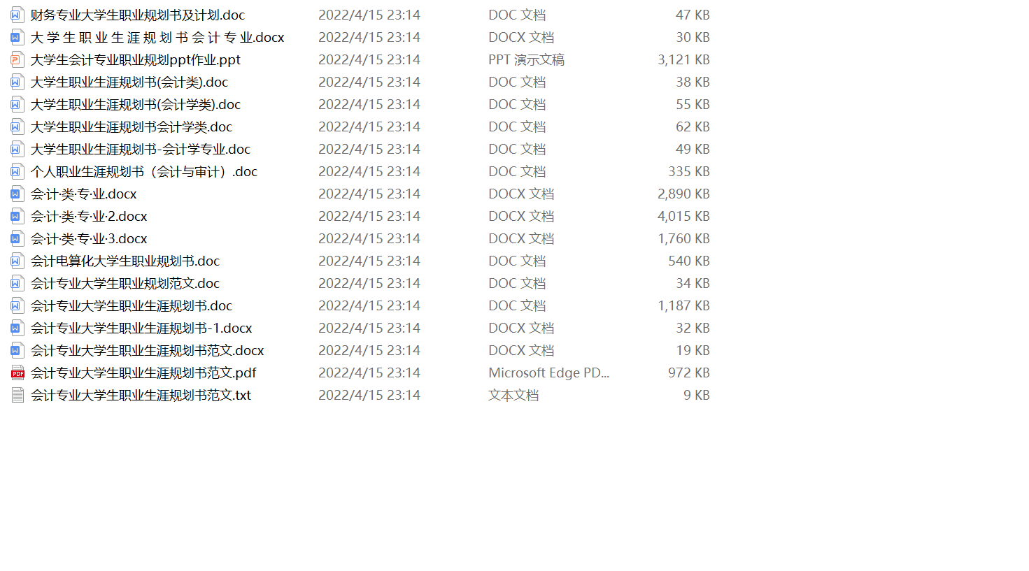 1000 套大学各专业职业规划 word 模板资源汇总