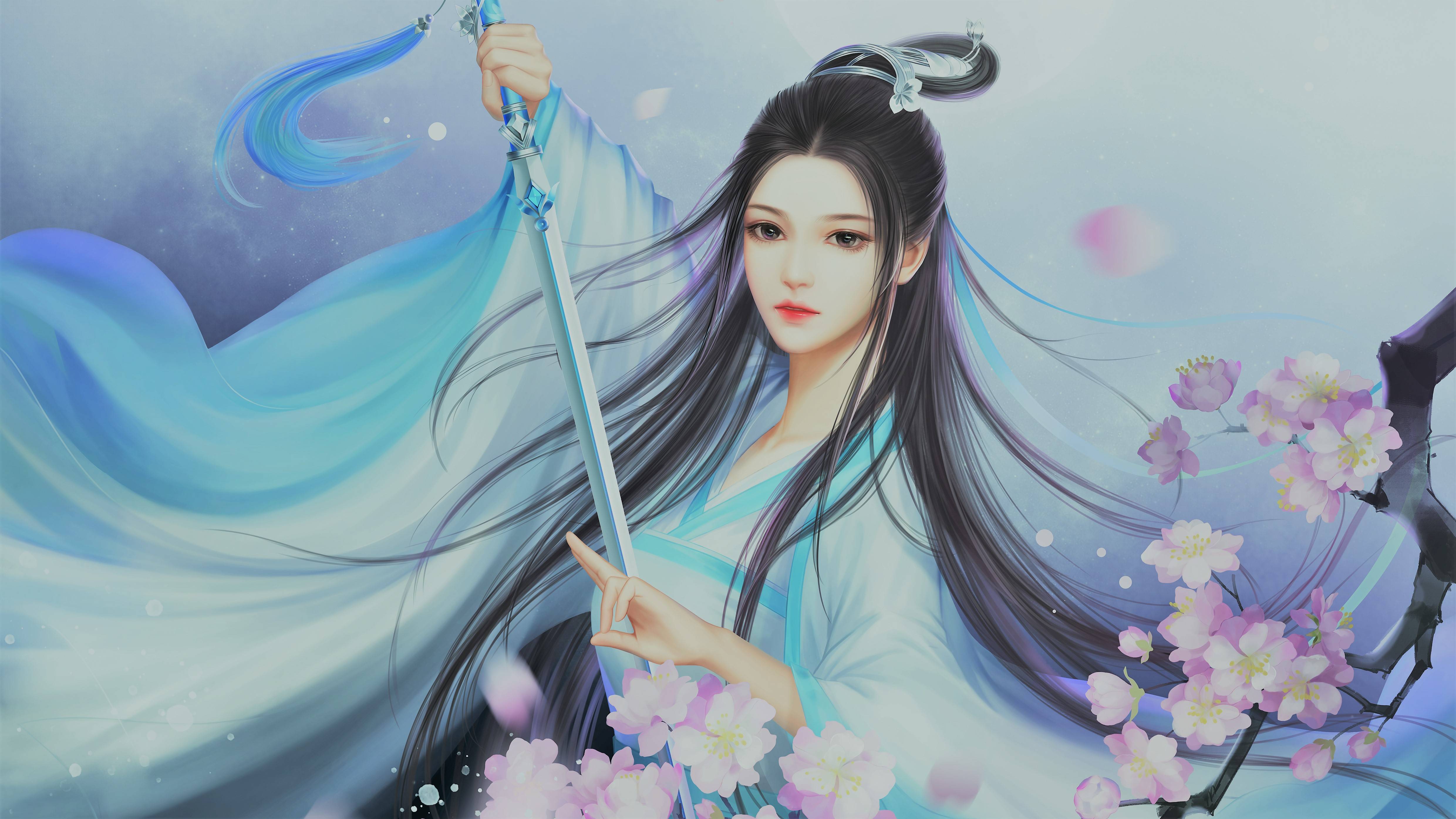 资源整合：5 张高清动漫古风图片素材下载 (陆雪琪版)